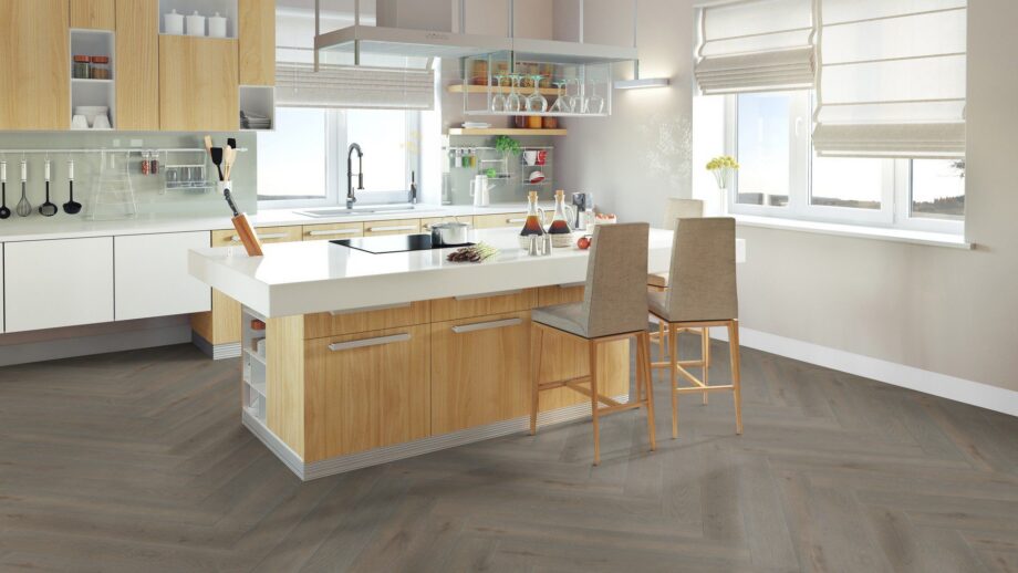 Fischgrätparkett Eiche, ter Hürne, Oak azure brown, Fischgrätparkett, gebürstet, gefast, Naturöl – 3
