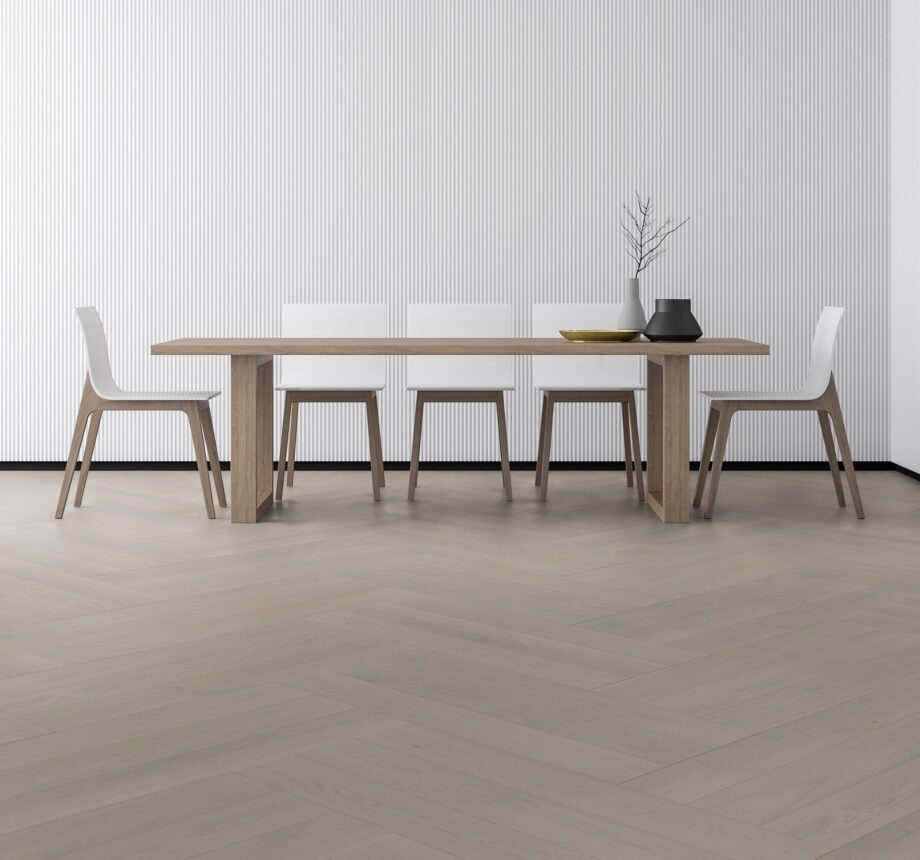 Fischgrätparkett Eiche, ter Hürne, Oak grey, hall, Fischgrätparkett, gebürstet, gefast, extra matt versiegelt – 3