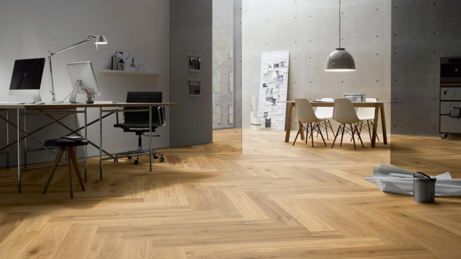 Fischgrätparkett Eiche, ter Hürne, oak herringbone, Fischgrätparkett, gebürstet, gefast, matt versiegelt – 3