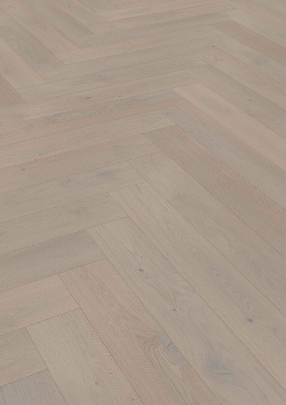 Fischgrätparkett Eiche, ter Hürne, Oak light grey, hellgrau, Fischgrätparkett, gebürstet, gefast, extra matt versiegelt – Ansicht 2 Fischgrätparkett Eiche, ter Hürne, Oak light grey, hellgrau, Fischgrätparkett, gebürstet, gefast, extra matt versiegelt – 2