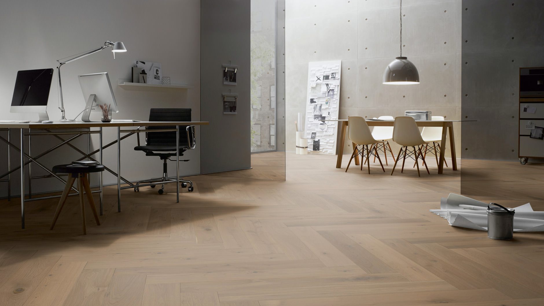 Fischgrätparkett Eiche, ter Hürne, Oak ochre brown, Fischgrätparkett, gebürstet, gefast, extra matt versiegelt – 5