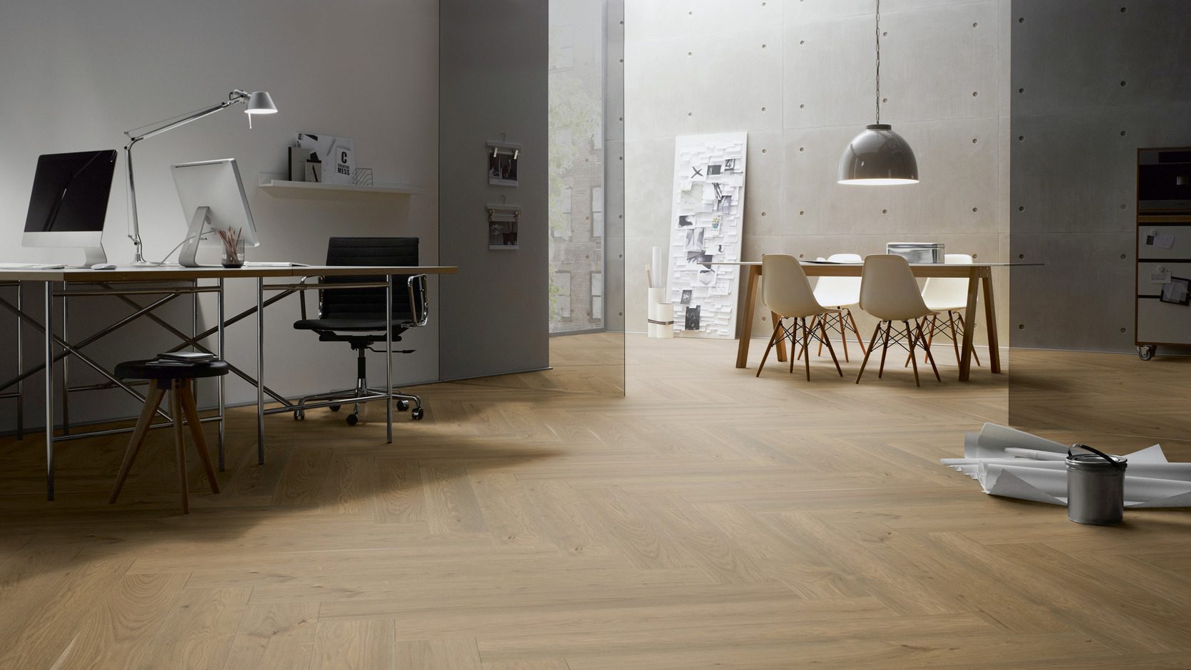 Fischgrätparkett Eiche, ter Hürne, Oak terra brown, Fischgrätparkett, gebürstet, gefast, Naturöl – 4