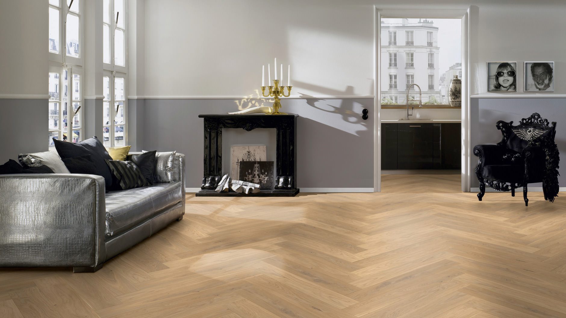 Fischgrätparkett Eiche, ter Hürne, raw oak herringbone, Fischgrätparkett, gebürstet, gefast, extra matt versiegelt – 4