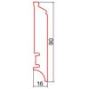 Sockelleiste Kiefer weiß lackiert 16×90 mm – 2