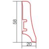 Sockelleiste Eiche furniert braun lackiert 20×58 mm – 2