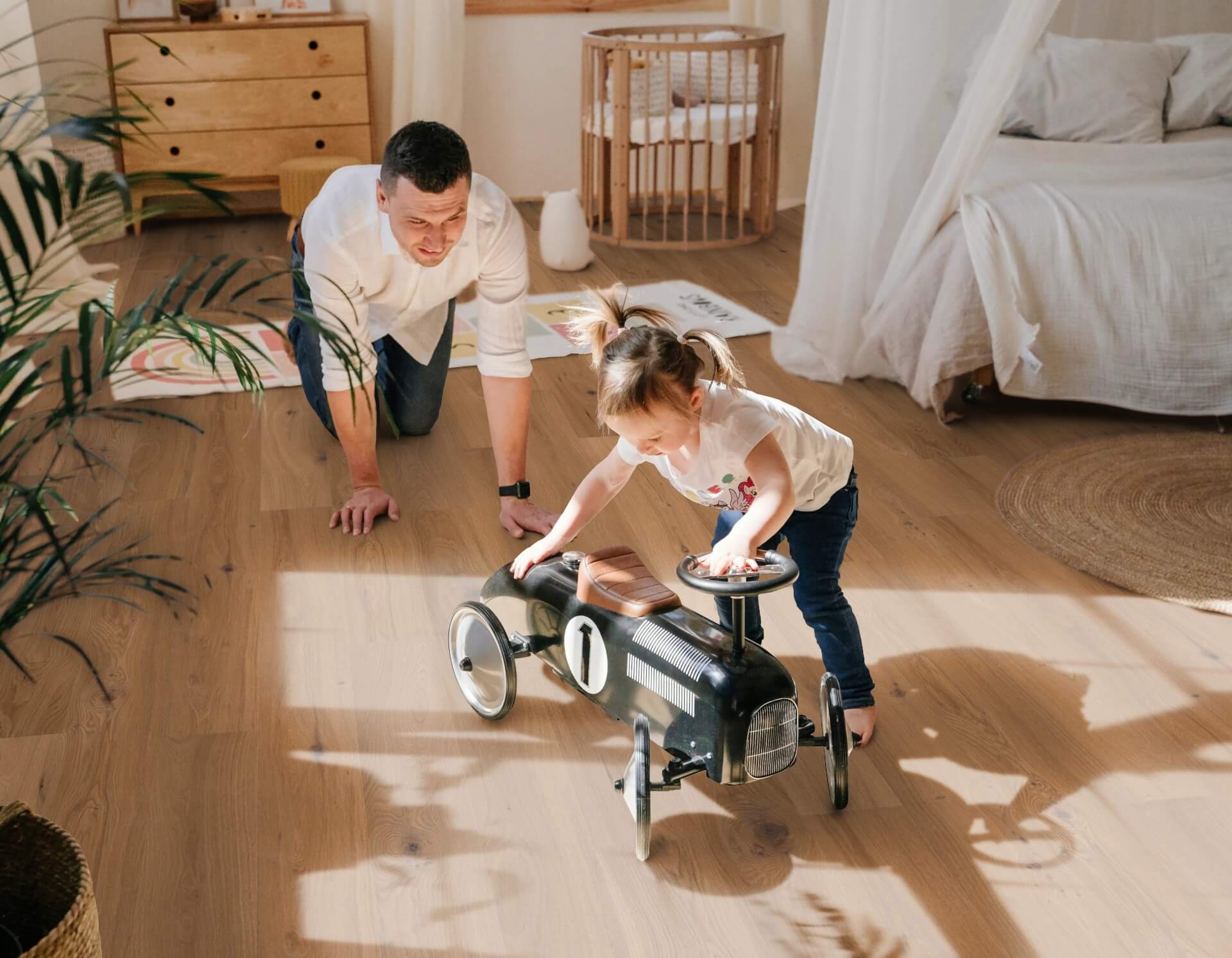 Parkettboden Eiche Rustical gefast gebürstet geölt 148mm