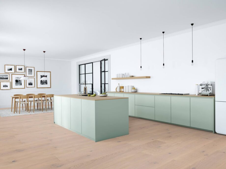 Parkett Trinity Eiche Rustical gefast käsitsi geschabt weiß geölt – Ansicht 10 Parkett Trinity Eiche Rustical gefast käsitsi geschabt weiß geölt – 10