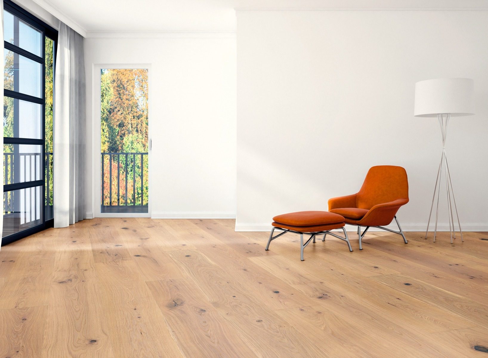 Parkett Landhausdiele Eiche Rustical 260mm lai gefast gebürstet weiß geölt – 2