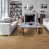 Kalasaba parkett Tamm Rustic 45 õlivahatatud – vaade 8 Fischgrätparkett Bauwerk Monopark Eiche Rustikal 45 Öl-Wachs – 8