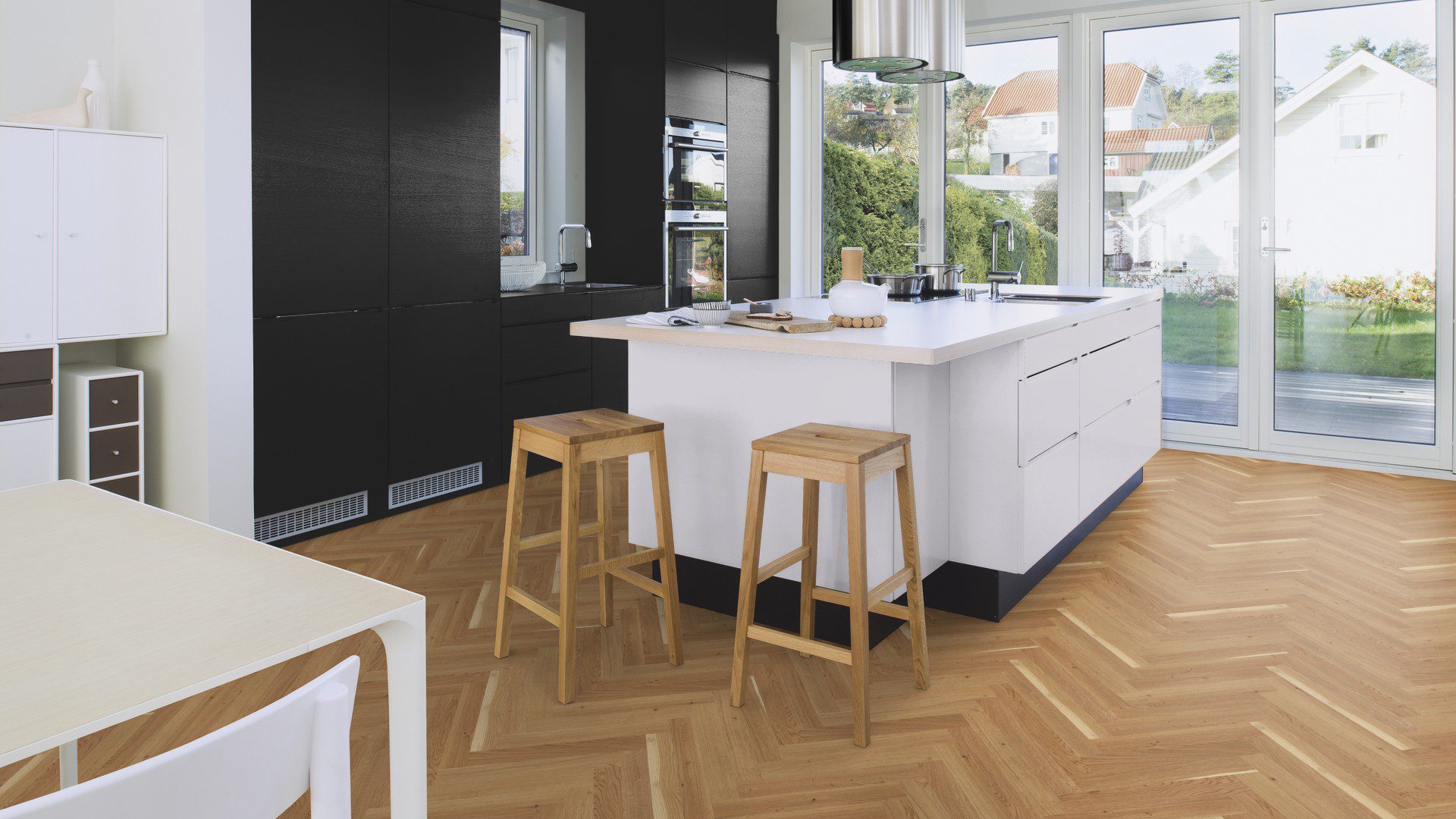 Fischgrätparkett Bauwerk Eiche Rustic 45 matt versiegelt – 3