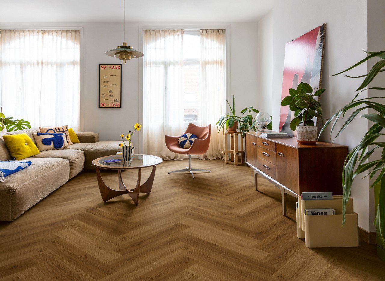 Vinylboden Fischgrät Quick-Step Botanic Caramel Oak – 8