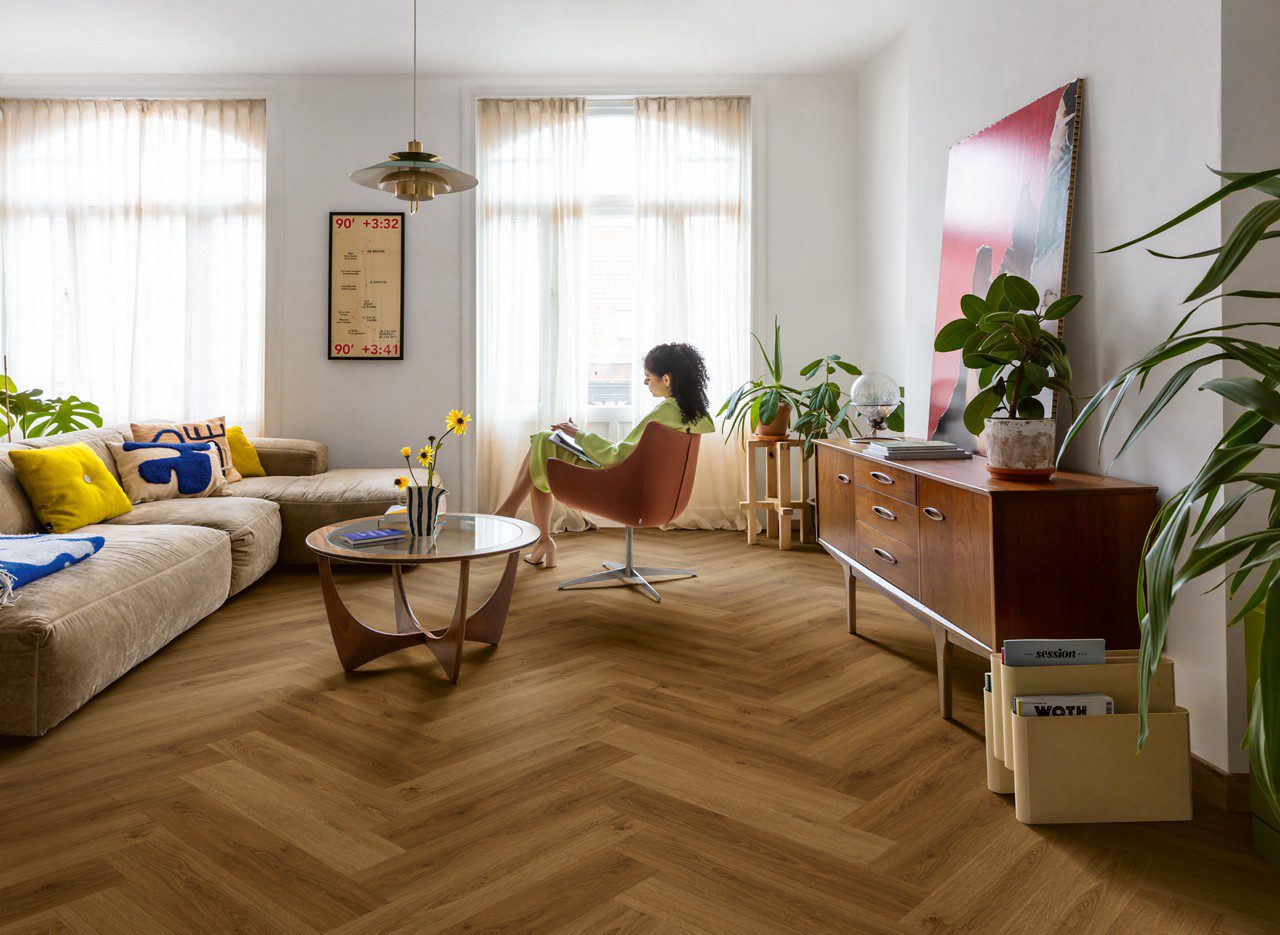 Vinylboden Fischgrät Quick-Step Botanic Caramel Oak – 9
