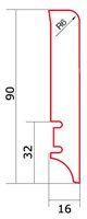 Furnierte Sockelleiste Eiche lackiert P61, 90x16x2200 mm – 2