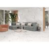Seidenglänzende Bodenfliese aus Feinsteinzeug in Marmoroptik Atlantis White, 60x120 cm, 8 mm, Weiß – 2