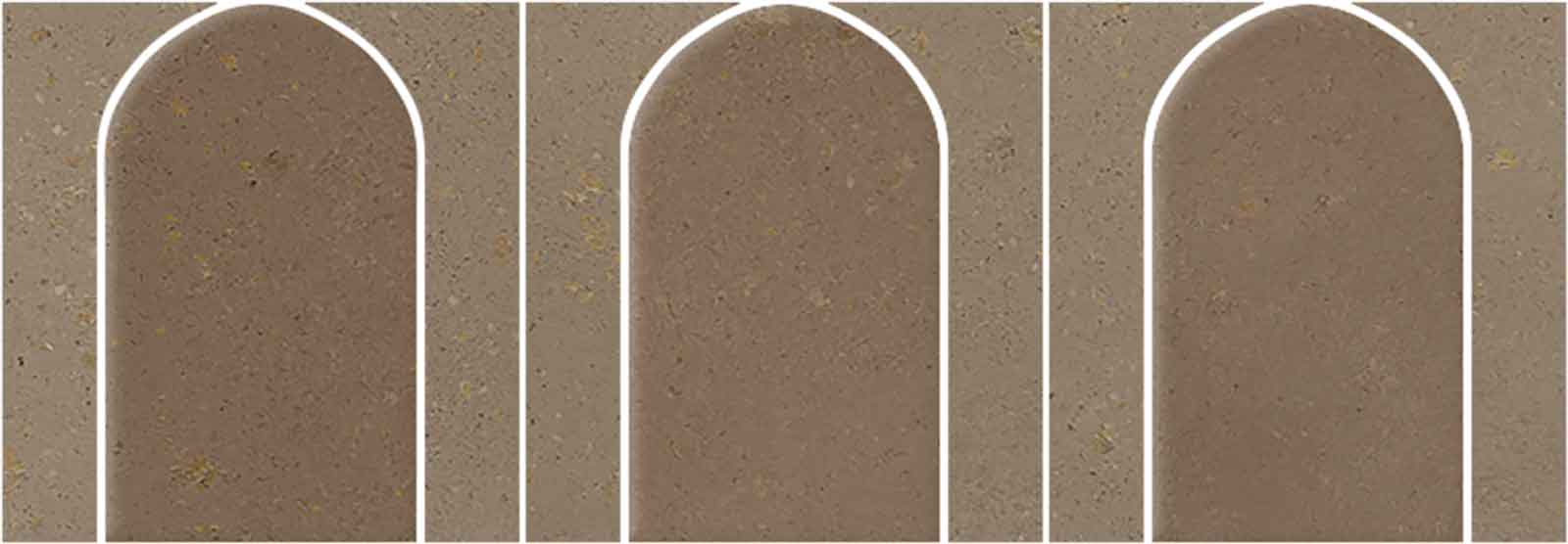 Mosaikfliese aus Feinsteinzeug in Betonoptik Tau Detroit Cotto Arco, 43,7x14,3 cm, Terrakotta