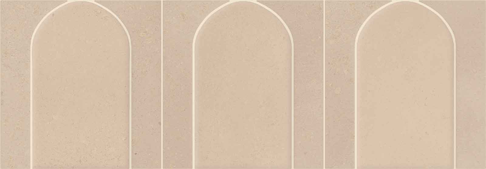 Mosaikfliese aus Feinsteinzeug in Betonoptik Tau Detroit Linen Arco, 43,7x14,3 cm, Leinen