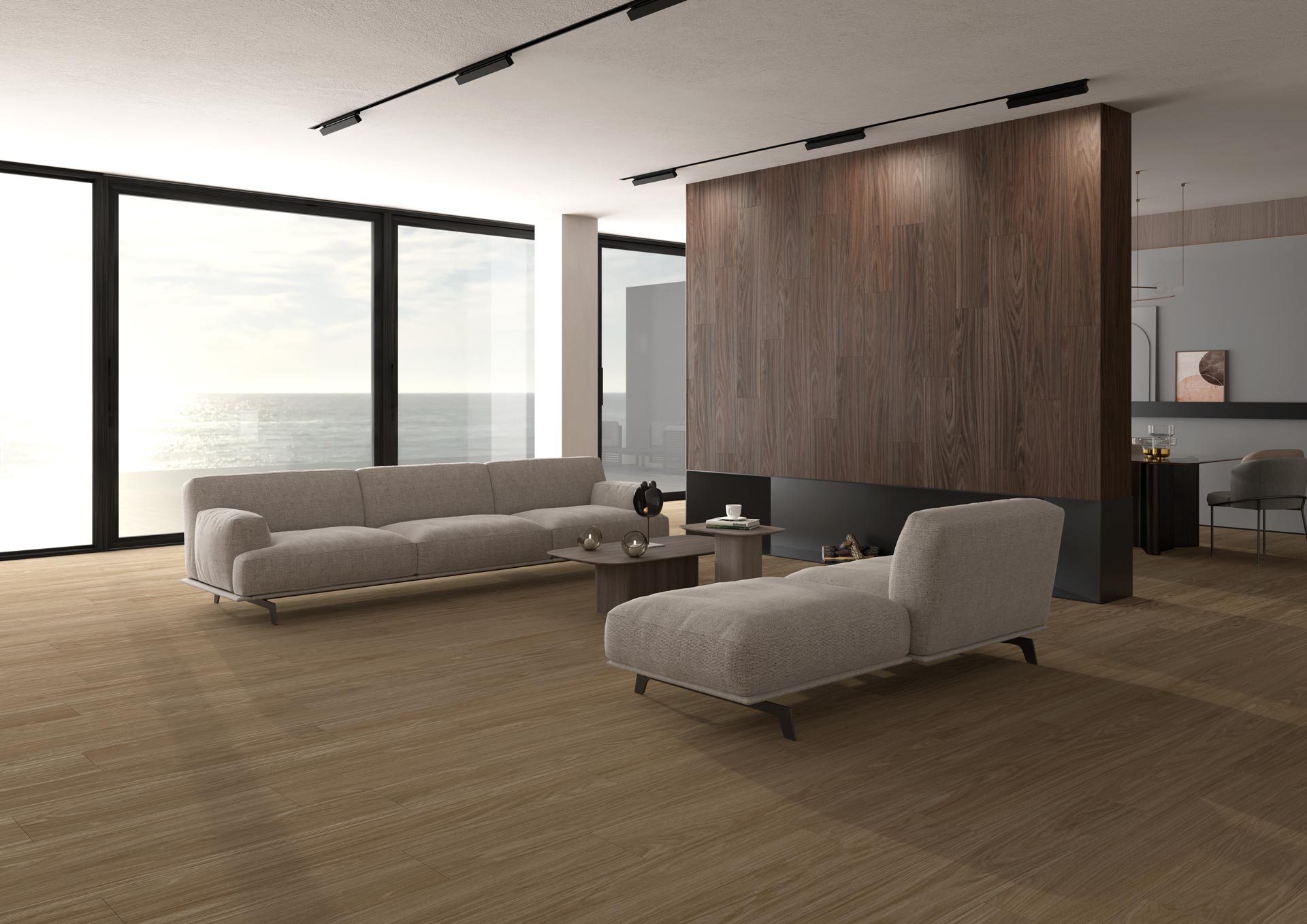 Matte Bodenfliese aus Feinsteinzeug in Holzoptik Tau Dover Coffee, 20x120 cm, 9 mm, Kaffeebraun, rektifiziert – 2