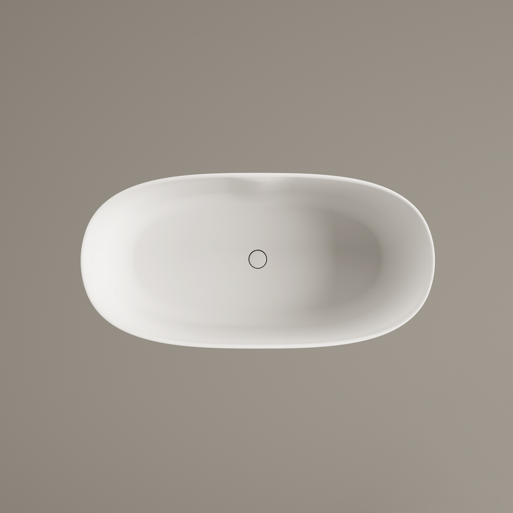 PAA PERLA 145 freistehende Badewanne aus Silkstone 145x71 cm, matt – 9
