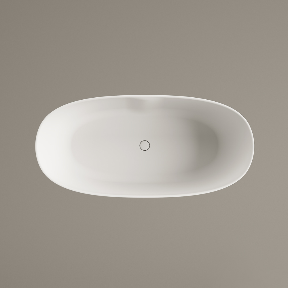 PAA PERLA 160 freistehende Badewanne aus Silkstone 160x75 cm, matt – 7