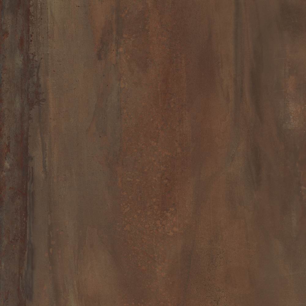 Bodenfliese in Metalloptik ABK Interno 9 Wide Rust, 120x120 cm, 8,5 mm, natur matt, rutschhemmend R10