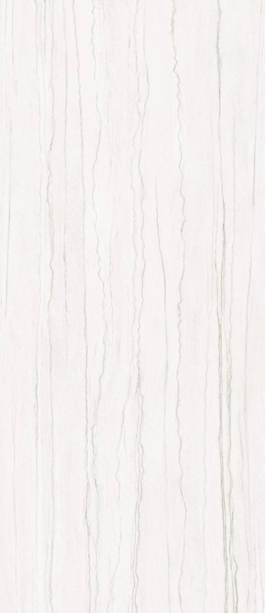 Feinsteinzeug Grossformatplatte in Marmoroptik ABK Sensi Nuance White Macaubas, 120x280 cm, 6 mm, poliert 3D-strukturiert (Lux 3D)
