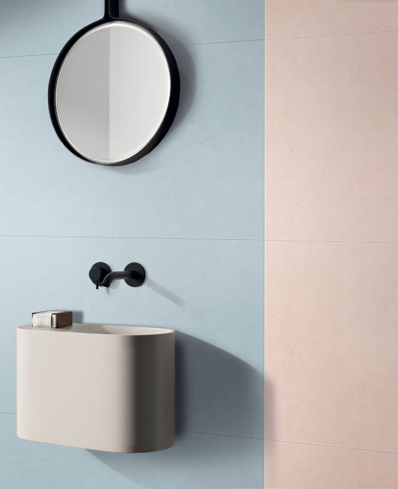 Unifarbene keramische Wandfliese ABK Wide&Style Mini Sky, 60x120 cm, 7 mm, matt
