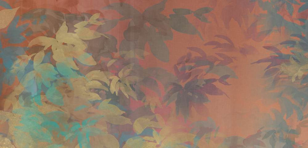 Gemusterte Dekorfliese ABK Wide&Style Foliage Orange A, 120x240 cm (4 x 60x120 cm), 8,5 mm, matt