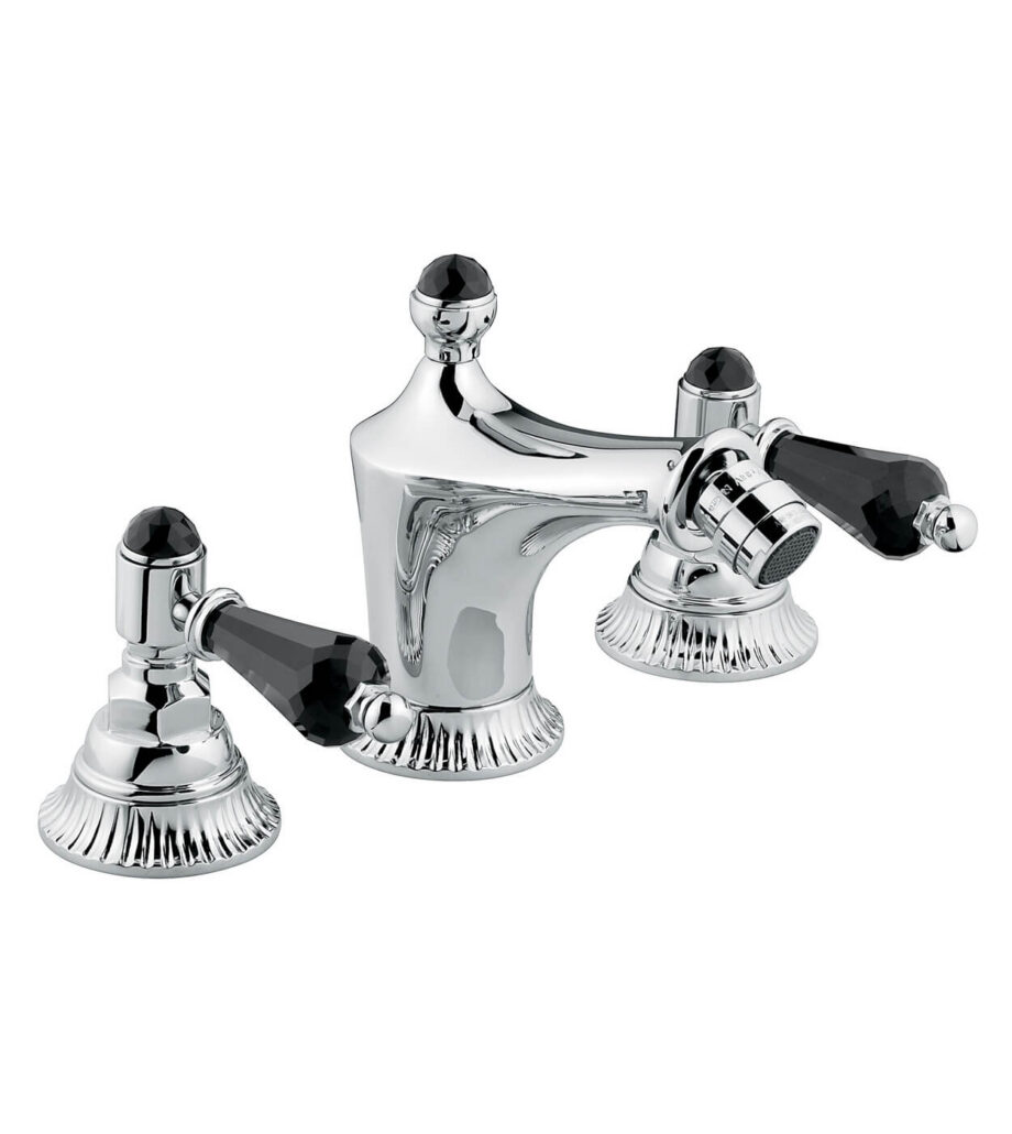 Dreiloch-Bidetarmatur Emmevi The One Atena 98044 mit Ablaufgarnitur, Chrom, Mit schwarzem Kristall Dreiloch-Bidetarmatur Emmevi The One Atena 98044 mit Ablaufgarnitur – 3