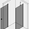 Duschecke Hietakari Forma 368, Festwand + Drehtür – Ansicht 4 Duschecke Hietakari Forma 368, Festwand + Drehtür – 4