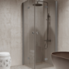 Duschecke Hietakari Forma 376, Aluminiumrahmen, Grauglas