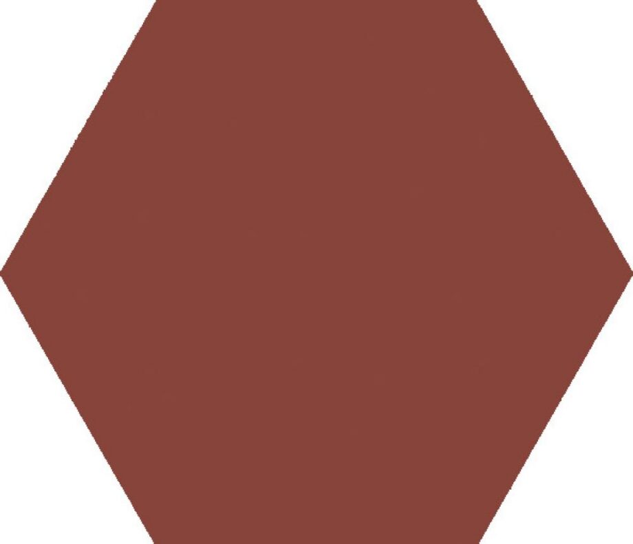 188688-1 Sechseckige Bodenfliese aus Feinsteinzeug Dune Exa Garnet, 15x17 cm, 8 mm, Granatrot, R10