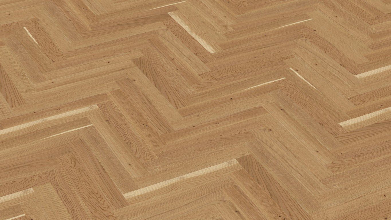 Fischgrätparkett Bauwerk Eiche Rustic 45 matt versiegelt