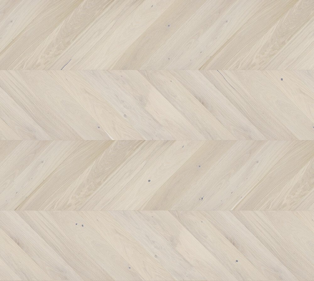 Fischgrätparkett Eiche, Trivor, 1-Stab, gefast, gebürstet, matt versiegelt, Chevron Parkett