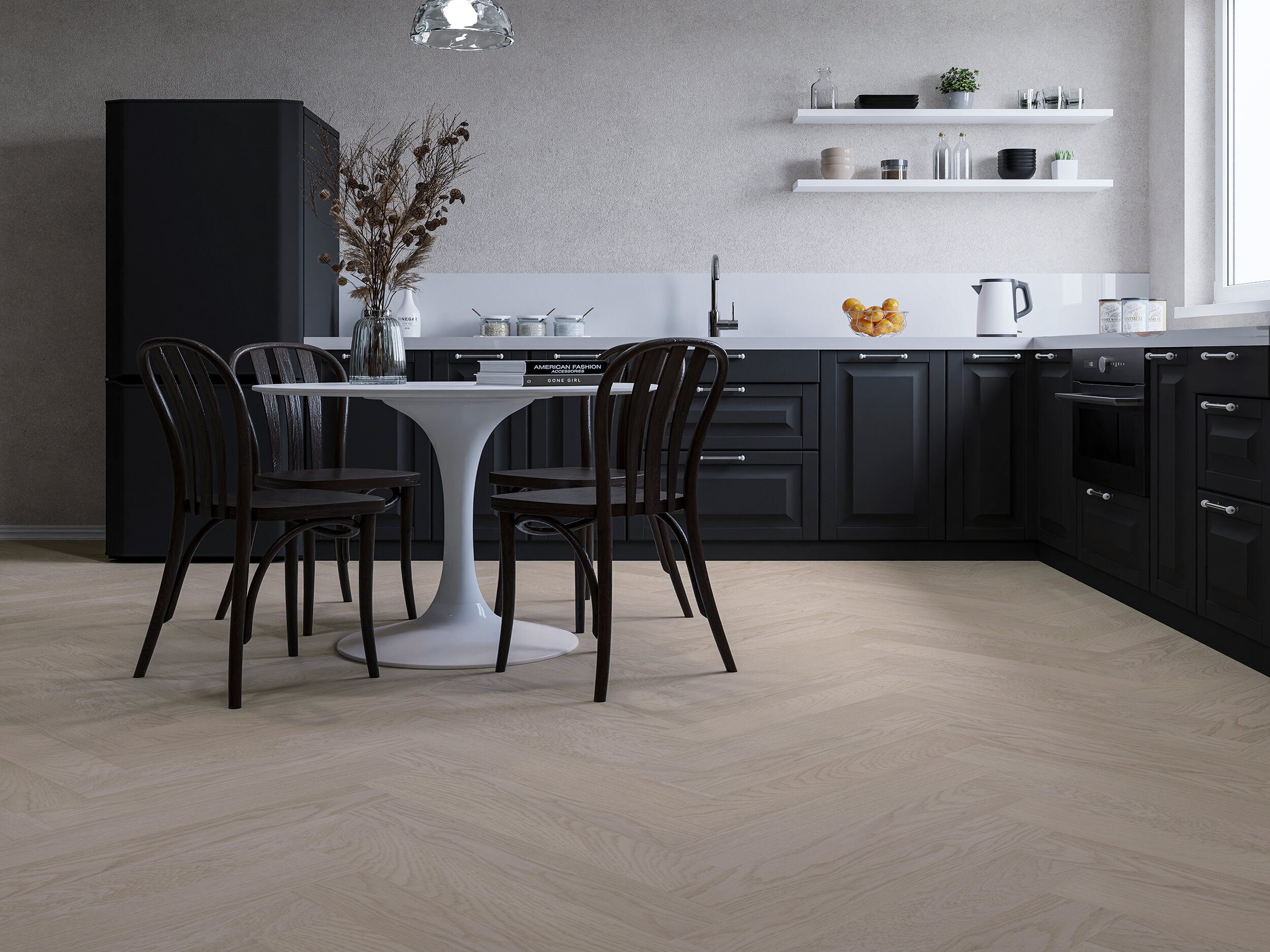 Fischgrätparkett Eiche Esta Nova Eco Elite Pearl extramatt lackiert – 3
