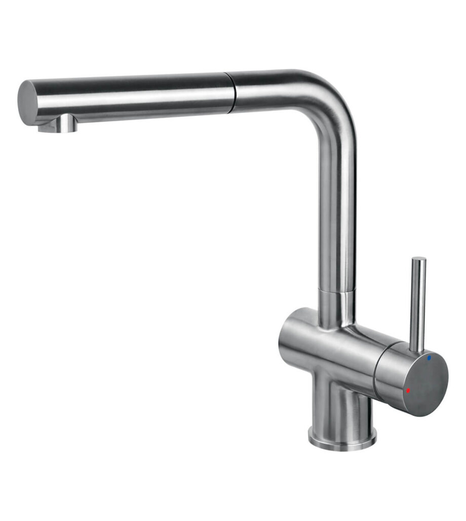 Küchenarmatur Emmevi Piper 45044INES mit Ausziehbrause, Edelstahl Küchenarmatur Emmevi Piper 45044INES mit Ausziehbrause