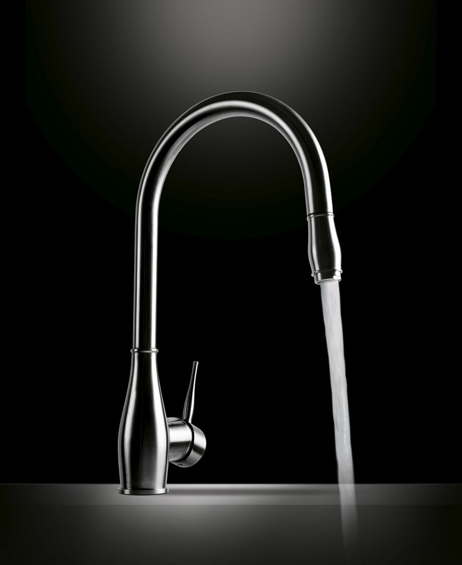 Küchenarmatur Emmevi Tiffany 64167INES mit Ausziehbrause, Edelstahl Küchenarmatur Emmevi Tiffany 64167INES mit Ausziehbrause