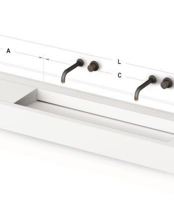 Langer Waschtisch nach Mass PAA FLOW 45, Silkstone