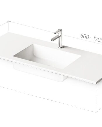 Möbelwaschtisch PAA LOTO nach Mass 60–120 cm, Mineralguss