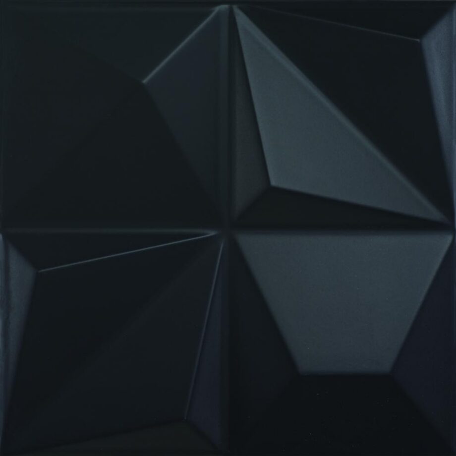 187347-1 3D reljeefiga keraamiline seinaplaat Dune Multishapes Black, 25x25 cm, 9 mm, must