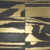 Keramik-Wandfliese mit PVD-Metallmuster Dune Flat Savannah Black & Gold, 7,5x30 cm, 8 mm, Schwarz-Gold