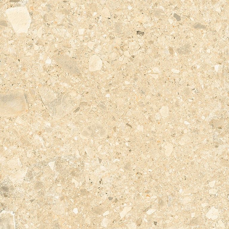 Feinsteinzeug Terrassenplatte in Terrazzo-Optik Terrazzo Stone Warm Beige, 59,3x59,3 cm, 20 mm, matt, rutschhemmend R11 – 2