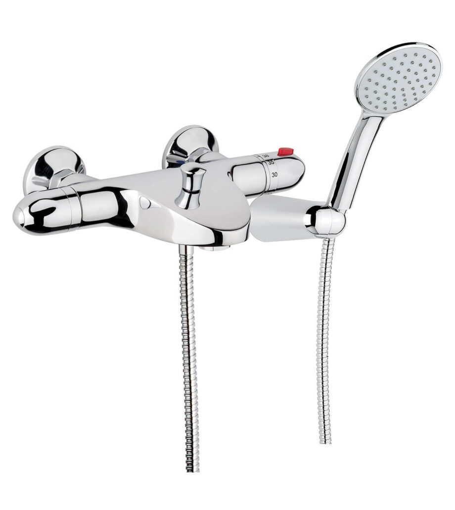 Thermostat-Wannenarmatur Emmevi 9301, Chrom, Armatur + Brauseset Thermostat-Wannenarmatur Emmevi 9301 – 2
