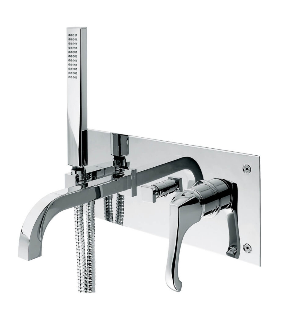 Unterputz-Wannenarmatur Emmevi Ares 76051 mit Auslauf und Handbrause