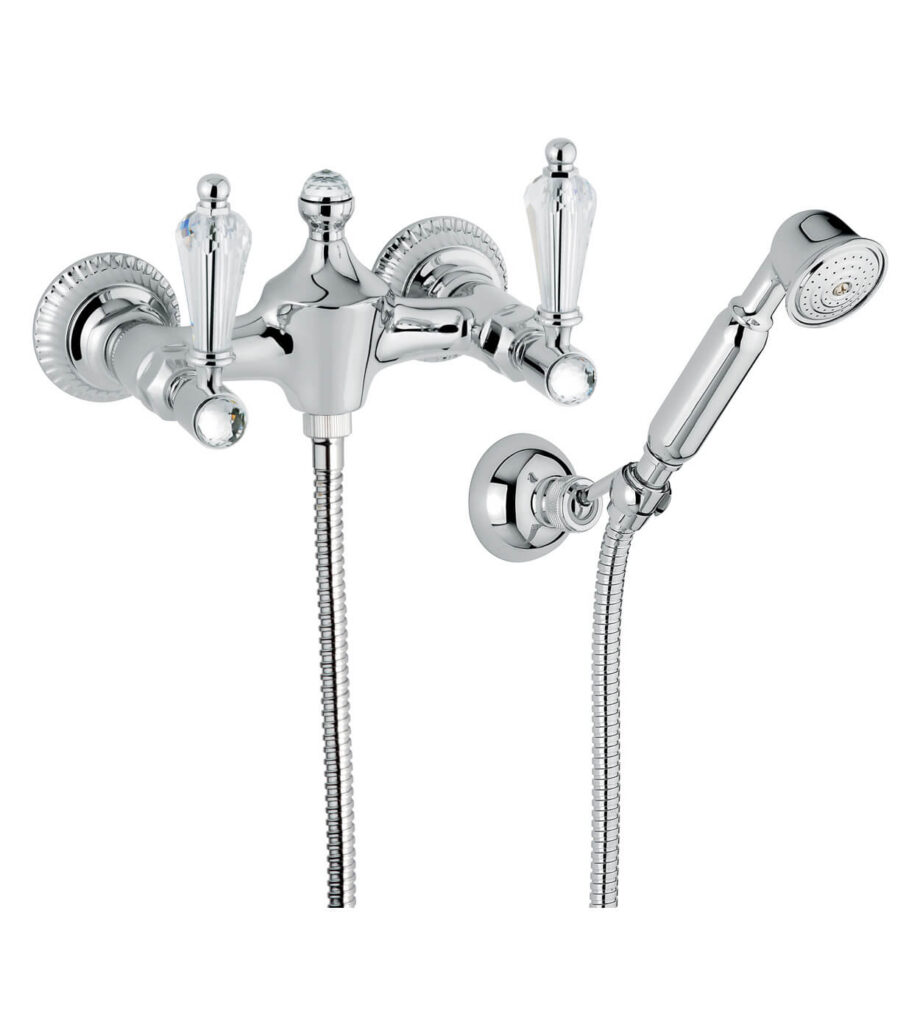 Wand-Duscharmatur Emmevi The One Atena 98002, Chrom, Mit klarem Kristall, Armatur + Brauseset Wand-Duscharmatur Emmevi The One Atena 98002 – 4