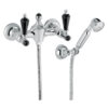 Wand-Duscharmatur Emmevi The One Atena 98002, Chrom, Mit schwarzem Kristall, Armatur + Brauseset Wand-Duscharmatur Emmevi The One Atena 98002 – 6