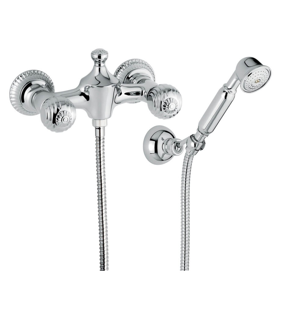 Wand-Duscharmatur Emmevi The One Cloe 98002, Chrom, Ohne Kristall, Armatur + Brauseset Wand-Duscharmatur Emmevi The One Cloe 98002 – 2