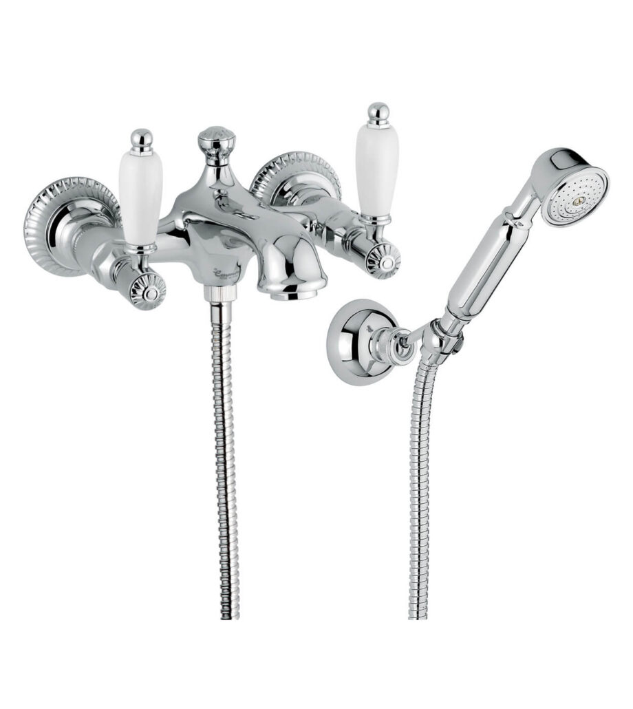 Wand-Wannenarmatur Emmevi The One Atena 98001, Chrom, Ohne Kristall, Armatur + Brauseset Wand-Wannenarmatur Emmevi The One Atena 98001 – 2