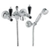 Wand-Wannenarmatur Emmevi The One Atena 98001, Chrom, Mit schwarzem Kristall, Armatur + Brauseset Wand-Wannenarmatur Emmevi The One Atena 98001 – 6