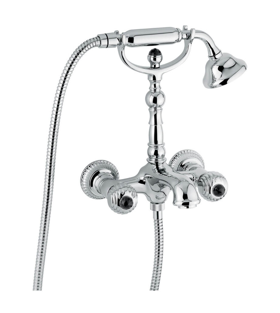 Wand-Wannenarmatur Emmevi The One Cloe 98011, Chrom, Mit schwarzem Kristall Wand-Wannenarmatur Emmevi The One Cloe 98011 – 3
