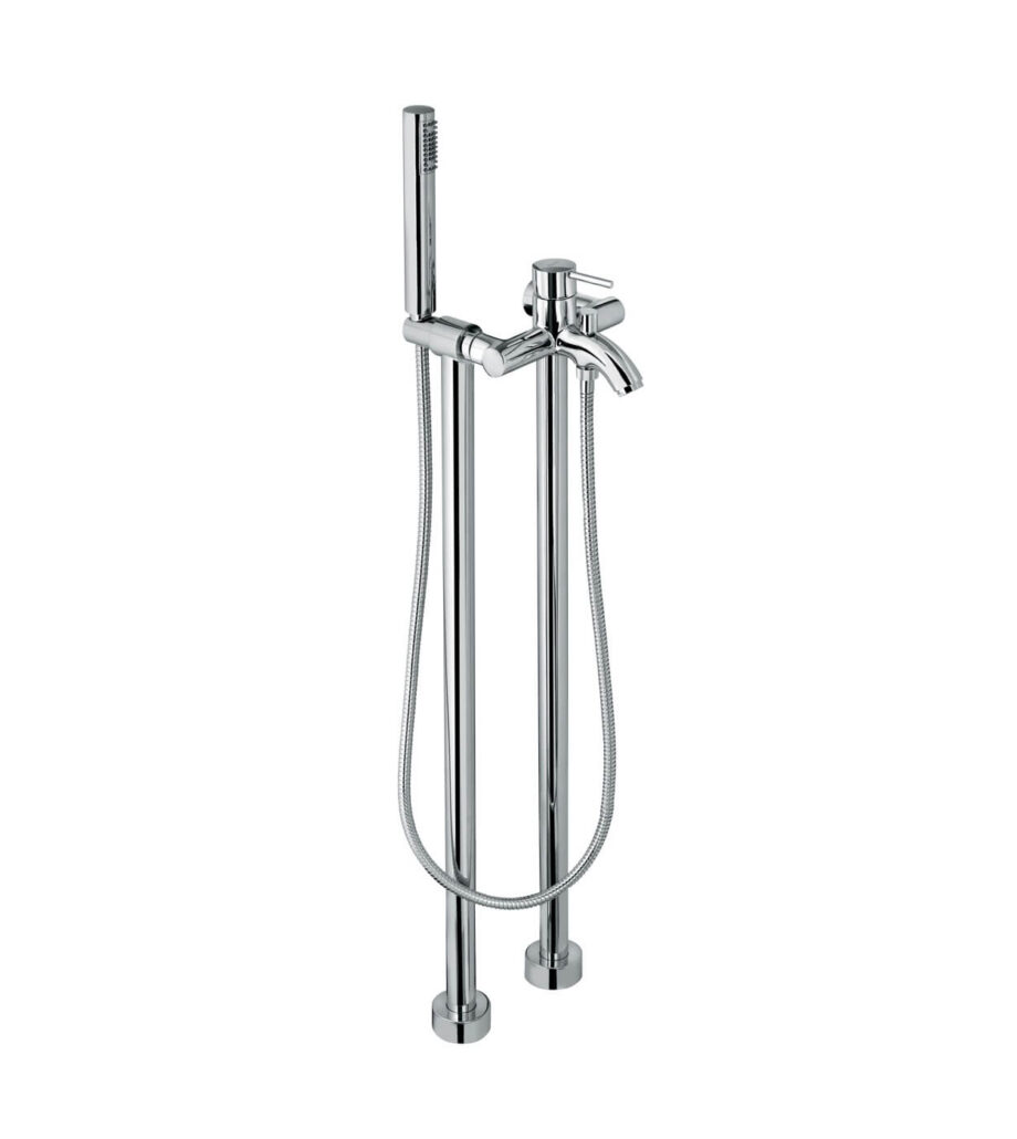 Wannenarmatur auf Standsäulen Emmevi Piper 4500128 mit Handbrause, Chrom Wannenarmatur auf Standsäulen Emmevi Piper 4500128 mit Handbrause